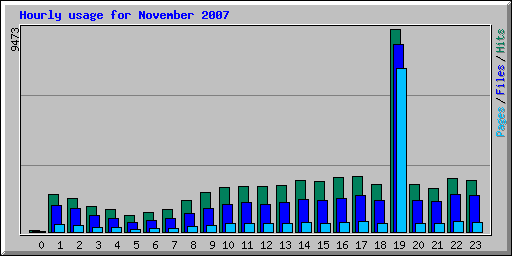 Hourly usage for November 2007